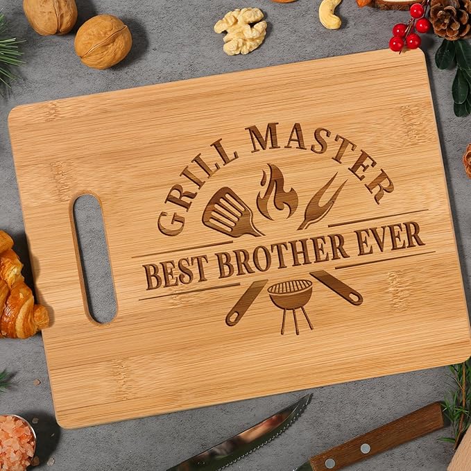 Gifts for Brother, Brother Christmas Gifts from Sister, Birthday Valentine Fathers Day Christmas Gifts for Brothers Adult - Best Brothers Ever Unique Engraved Cutting Board