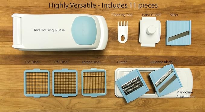 Simple Being Vegetable Chopper Slicer Dicer Cutter Grater, 6 Interchangeable Stainless Steel Blades Mandoline Julienne, Heavy Duty Multifunctional Kitchen Food Chopper