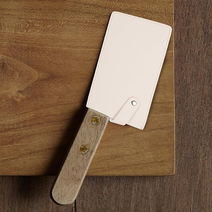 PATIKIL PU Leather Knife Meat Cleaver Sheath, Waterproof Chef Knife Guards Wide Knife Protector Cleaver Cover for Home Kitchen, White