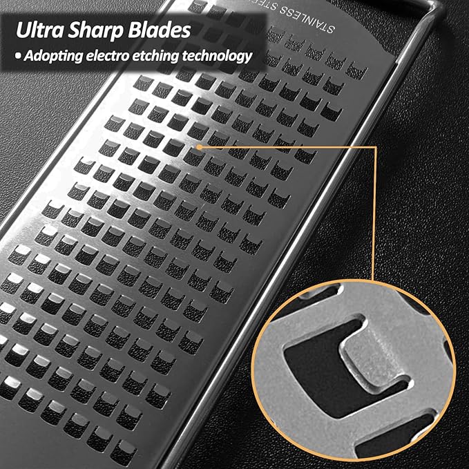Zester Grater Bundle 3 Pack Fine/Coarse/Extra Coarse for Parmesan Cheese Lemon, Garlic, Nutmeg, Chocolate, Fruits, Vegetables, Ginger