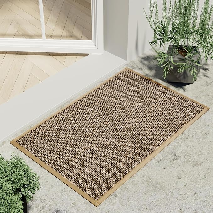 Kitchen Rug, Rubber Non Slip Kitchen Rugs Washable, Absorbent Runner Mat for Floor, Machine Washable Standing Mats for in Front of Sink, Door, Laundry, Entryway, Hallway (Brown, 36" × 24")