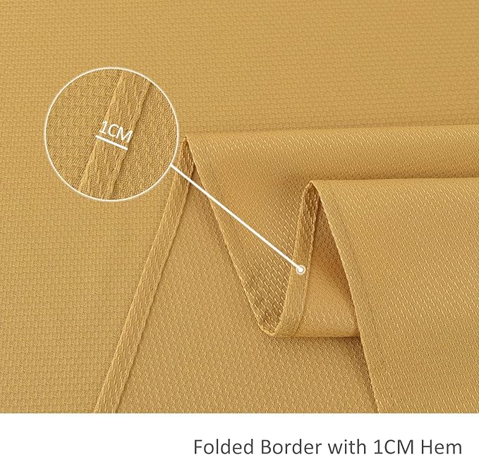 maxmill Jacquard Square Tablecloth Waterproof Spillproof Wrinkle Resistant Soft Textured Table Cloth for Dinner and Party Washable Polyester Fabric, Indoor and Outdoor Use, 60 x 60 Inch Ochre Yellow