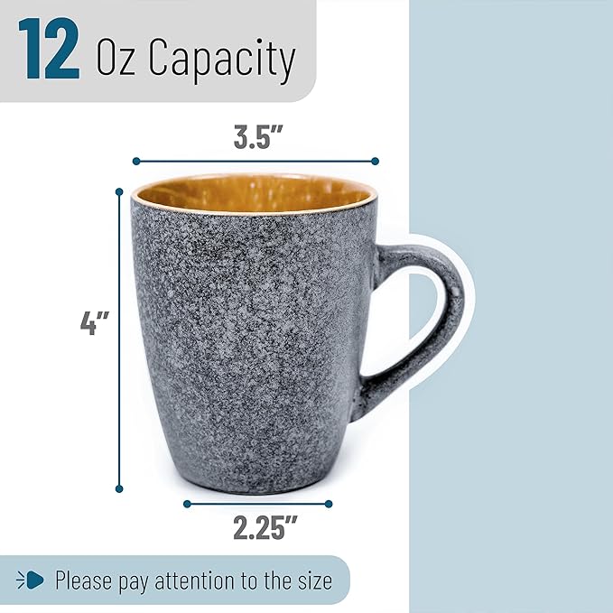 BTaT- Large Coffee Mugs, Set of 6, 12 oz (350ml), Ceramic Coffee Mug, Christmas Gifts