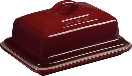 Le Creuset Stoneware European Butter Dish, Cerise