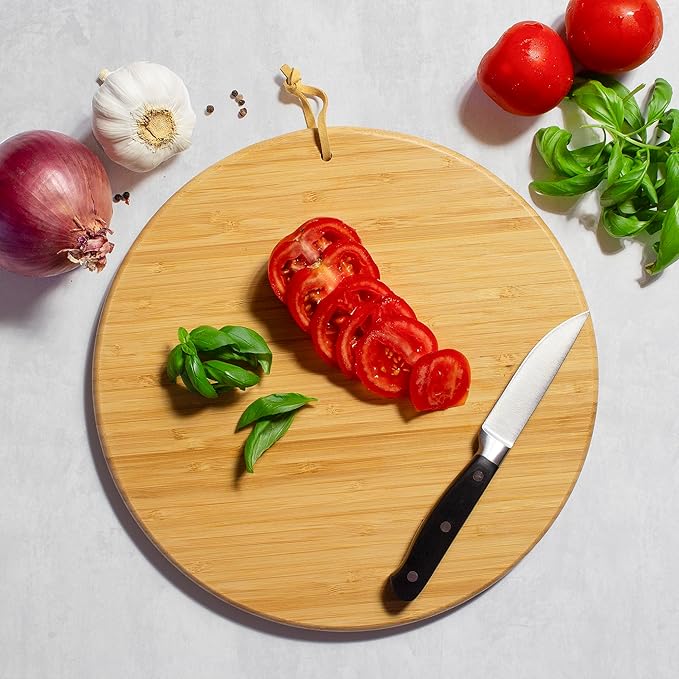 Totally Bamboo Baseball Shaped Bamboo Wood Cutting Board and Charcuterie Board, Great Gift for Baseball Fans