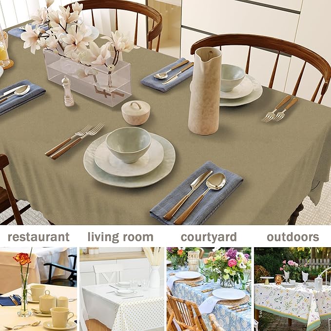 HX&OD Rectangular Tablecloth Cationic Fabric Waterproof Stain Resistant Wrinkle-Resistant for Home/Decoration/Party/Buffet/Wedding/Dining Room/Camping