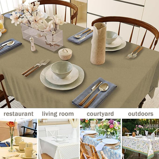 HX&OD Rectangular Tablecloth Cationic Fabric Waterproof Stain Resistant Wrinkle-Resistant for Home/Decoration/Party/Buffet/Wedding/Dining Room/Camping