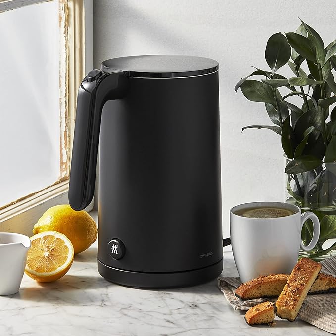 ZWILLING Enfinigy Cool Touch 1.5-Liter Electric Kettle, Cordless Tea Kettle & Hot Water - Black