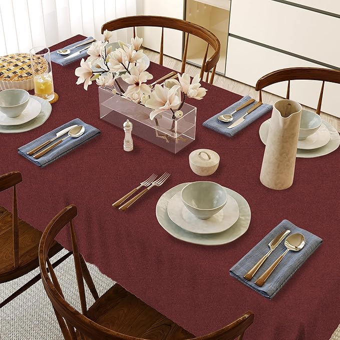 HX&OD Rectangular Tablecloth Cationic Fabric Waterproof Stain Resistant Wrinkle-Resistant for Home/Decoration/Party/Buffet/Wedding/Dining Room/Camping