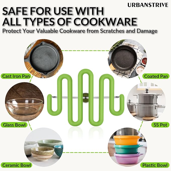 Urbanstrive Non-Scratch Silicone Potato Masher Kitchen Tool, Potatoes Masher Potato Masher Stainless Steel Wrapped In Premium Silicone, Potato Smasher, Green