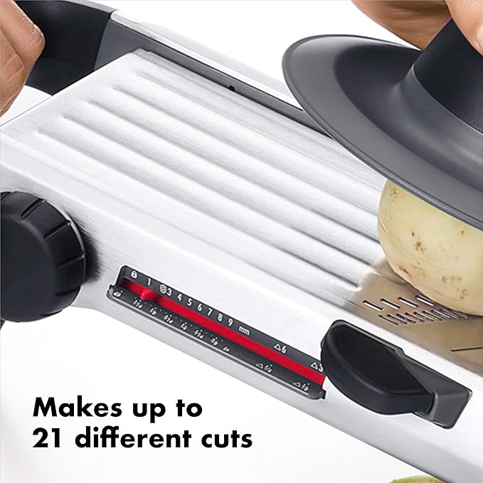 OXO Steel Chef's Mandoline Slicer 2.0 and OXO Good Grips Stainless Steel Scraper & Chopper