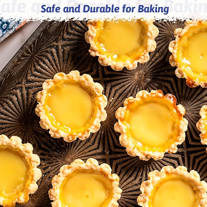 32 Pcs Mini Tart Pans with Removable Bottom, 3 Inch Round Nonstick Quiche Pan Small Quiche Pans Bakeware Mold Fluted Side for Pies Quiche Cheese Cakes Desserts