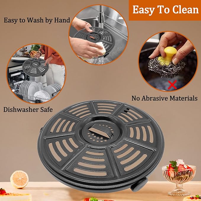 QLRGNE 4QT Air Fryer Grill Pan for Ninja AF101 4 Quart Air Fryers, Upgraded Air Fryer Grill Plate Crisping Tray Plate Rack Insert Grate Grid Shelf for Ninja Air Fryer, Nonstick, Dishwasher Safe