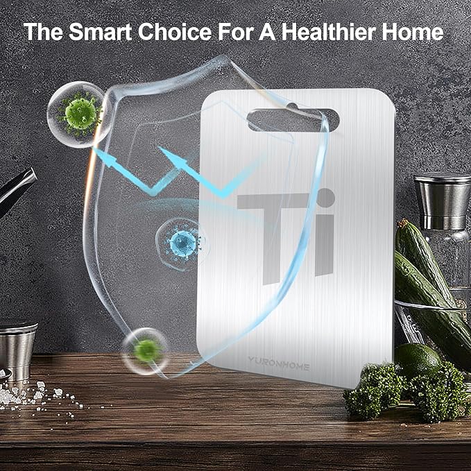 Titanium Cutting Boards, Cutting Boards for Kitchen, Double-Sided Food-Grade, No toxic, New Upgrade, Hygiene Durable Dishwasher Safe Chopping Board for Meats, Fruits, Vegetables (12x9in)