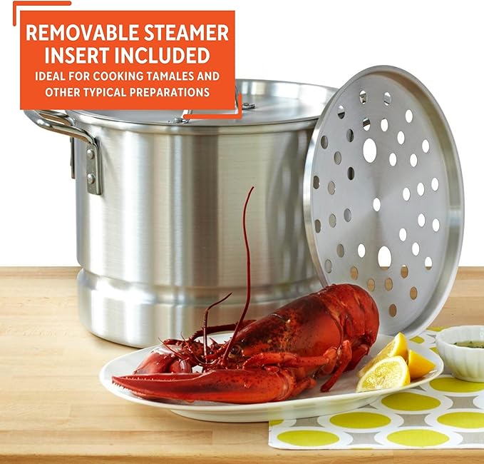 IMUSA 16 Qt Tamale Steamer Vaporera Stock Pot Aluminum Tamalera