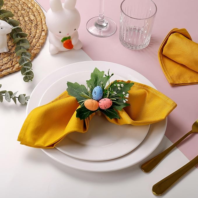 Easter Egg Napkin Ring Set of 6, Easter Table Decorations for Easter, Spring Wedding Table Settings and Party Supplies for Holiday Table Decorations