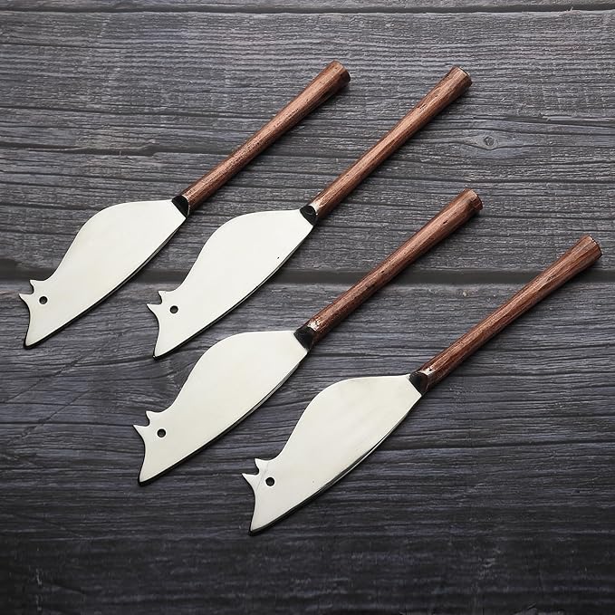 INOX artisans Camellia Cheese Spreader/Knife 4 Pc. Set