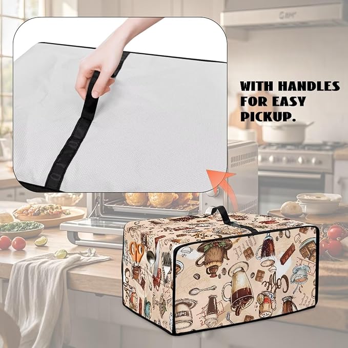 Doojoayie Coffee Appliance Dust Cover 6 Slice Toaster Cover Small Appliance Dust Protector for Toaster Oven/Bread Making Machine/Air Fryer