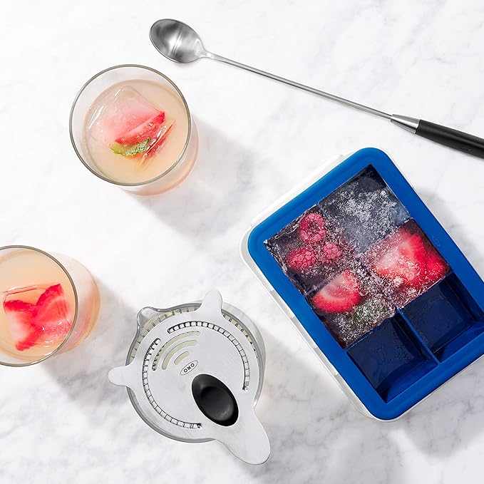 OXO Good Grips Covered Ice Cube Tray (Large Cube), Dark Blue