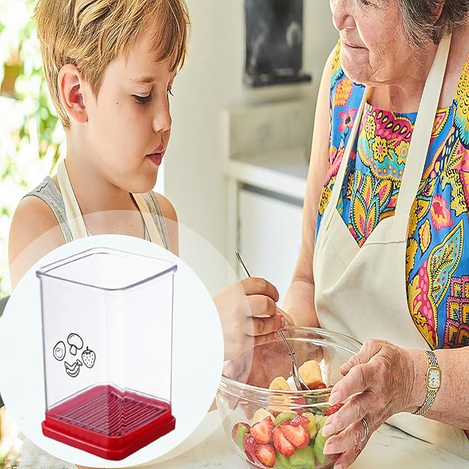 2pcs Cup Slicer, Multi-Purpose Fruit Slicer Vegetable Cutter for Fruit Vegetable Salad,Strawberry Banana, Egg, Grape Slicer Kitchen Gadget,Includes 5 forks.