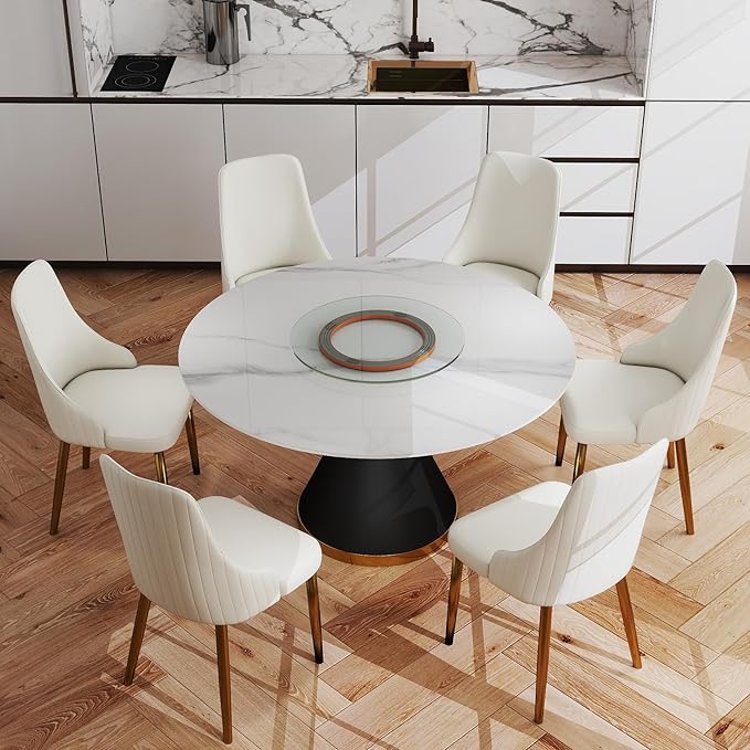 23.6" Lazy Susan for Table Top Tempered Glass Rotating Serving Tray for Dining Table, Kitchen Lazy Susan Organizer Spinning Rotating Food Server Party Centerpieces