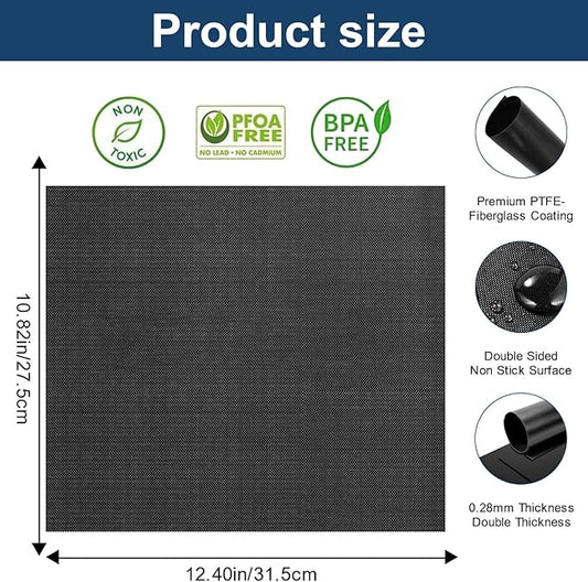 GWYSY 4-Pack Set Fiberglass Reusable Oven Baking Mats for Ninja DT201 DT251 Foodi 10-in-1 Smart XL Air Fry Oven 10.83"x12.4" Non-Stick Air Fryer Liners Heat-Resistant oven liners for bottom of oven