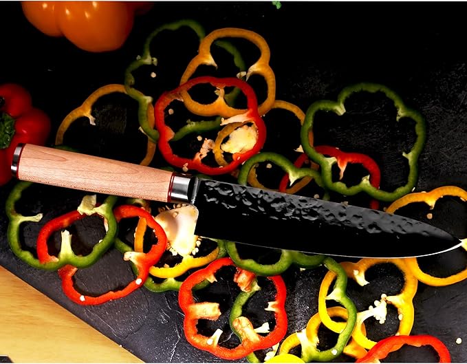 YOUSUNLONG Chef Knife 8 Inch - Japanese High Carbon AUS8 German Stainless Steel Kitchen Knives - Natural Canadian Maple Wood Handle - Cooking Knife