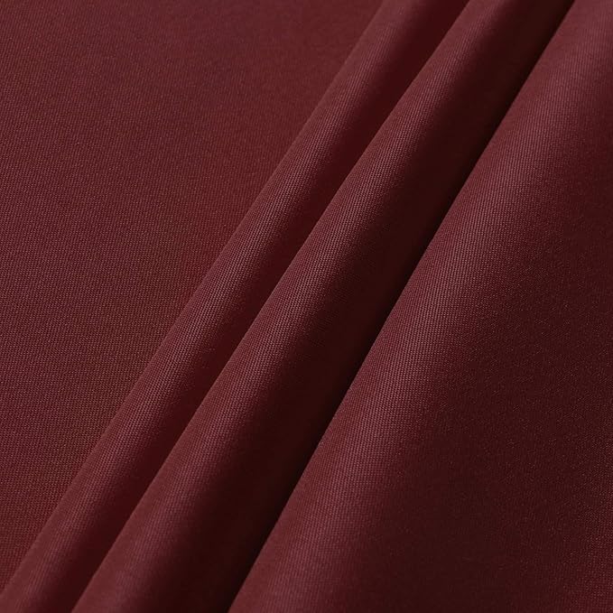 sancua Round Tablecloth - 48 Inch - Water Resistant Spill Proof Washable Polyester Table Cloth Decorative Fabric Table Cover for Dining Tables, Buffet Parties and Camping, Burgundy
