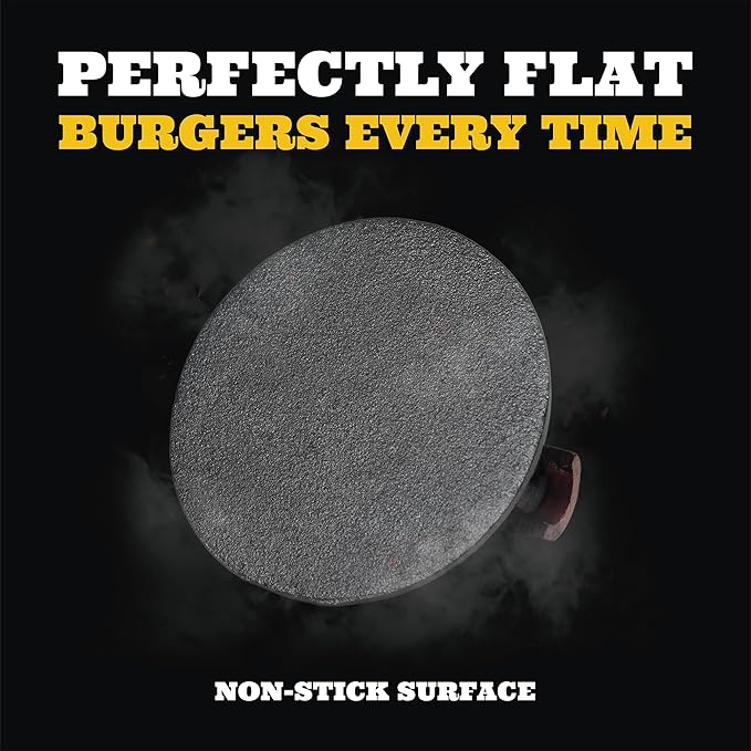 IAN's Smash Burger Press 4 Inch, Cast Iron Hamburger Press Heavy Duty - Burger Smasher, Griddle & Meat Press - Perfect Size for Sliders!