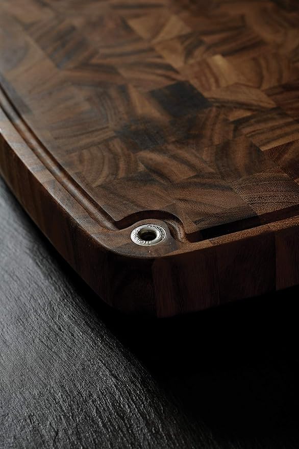 Ironwood Gourmet Acacia Wood Cutting Board With Juice Channel, Carolina Thick Square Chopping Board, 18"