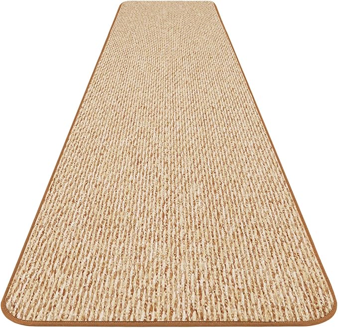 House, Home and More Skid-Resistant Carpet Runner - Praline Brown - 14 Feet X 36 Inches
