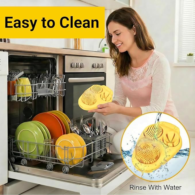 1 Pack Yellow Heavy Duty Egg Slicer with 3 Cutting Modes, Stainless Steel Egg Cutter for Hard Boiled Eggs, Strawberry, Mushroom, Grape, Kitchen Dicer Tool, Send Goods From Local Warehouse