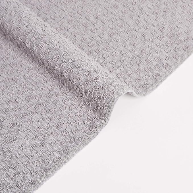 Kitchen Towels - Dish Towels and Dish Cloths - Hand Towel and Dishcloths Sets - 100% Soft Ring Spun Combed Cotton - Great for Cooking in Kitchen or Household Cleaning - Size 15" x 25" (Grey, 12)