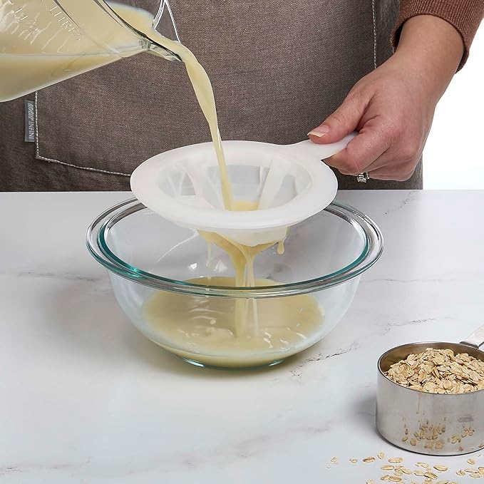 HIC Kitchen Ultra-Fine Mesh Strainers, Set Of 6 (100, 200, And 400 Mesh Count), For Filtering Juices, Nut Milks, Oils, And Sauces