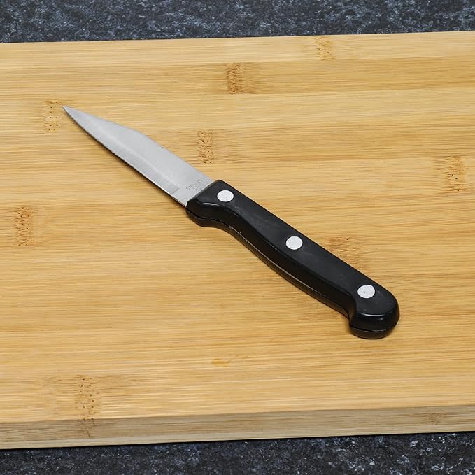 Chef Craft Select Paring Knives, 9.5 inch 2 piece knife set, Stainless Steel/Black