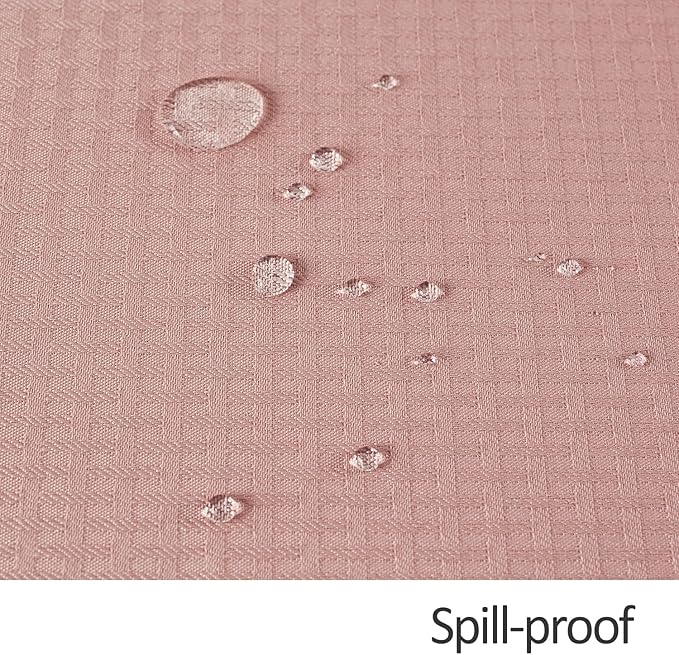 maxmill Weaved Texture Tablecloth Water Resistance Antiwrinkle Spillproof Soft Washable Table Cloth for Dining Room, Buffet Banquet Parties Holiday Dinner, Rectangular 70 x 108 Inch, Pale Blush