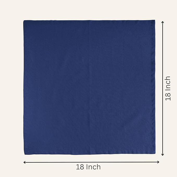 FINGERCRAFT Dinner Cloth Napkins, Cotton Linen Blend Mitered Corner Napkins Cloth 12 Pack Natural Premium Quality for Every Day Use, Parties, Easter, Weddings, 18x18 inch Bellwether Blue