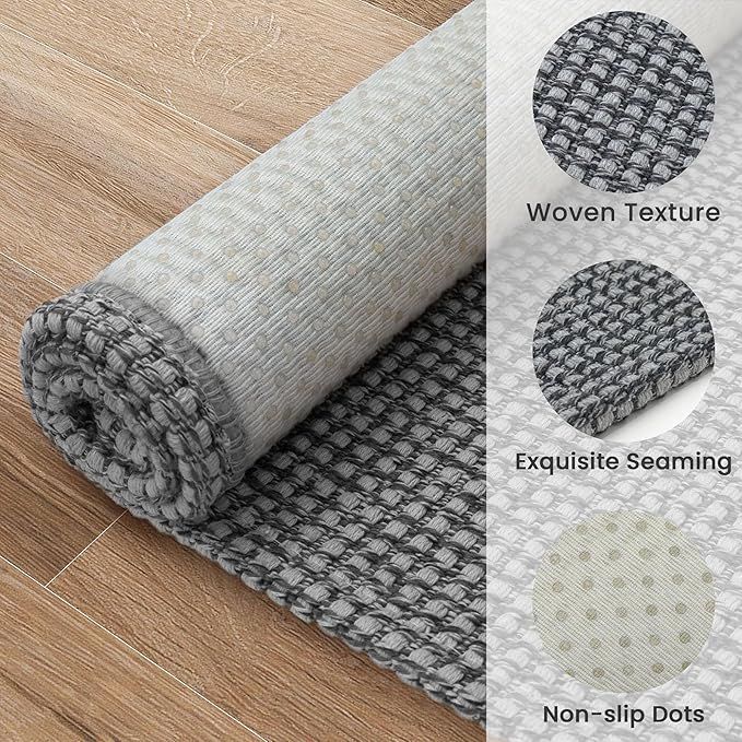 EARTHALL Runner Rug 3x20 Ft Washable Runners for Hallways Extra Long Woven Non Slip Entryway Runner Braided Kitchen Runner Indoor Outdoor Carpet Runners for Hotels, Officel, Stair, Dark Gray