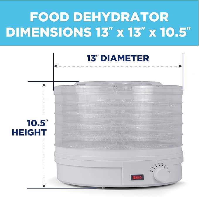 Westinghouse Food Dehydrator, Beef Jerky Maker, Food Preservation Device, Food Dehydration Machine, Dried Fruits and Vegetables Maker, Countertop Small Kitchen Appliance, WFD101W