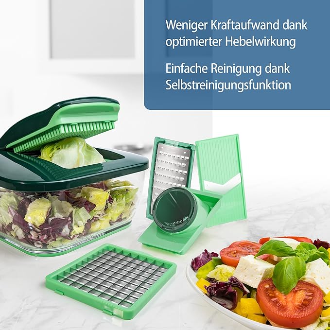 Mandoline Slicer with Cut-Resistant Gloves and Blade Guard – Adjustable Mandolin Vegetable Slicer and French Fry Cutter, Food Slicer, Vegetable Julienne – Thick Sharp Stainless Steel Blades (Black)