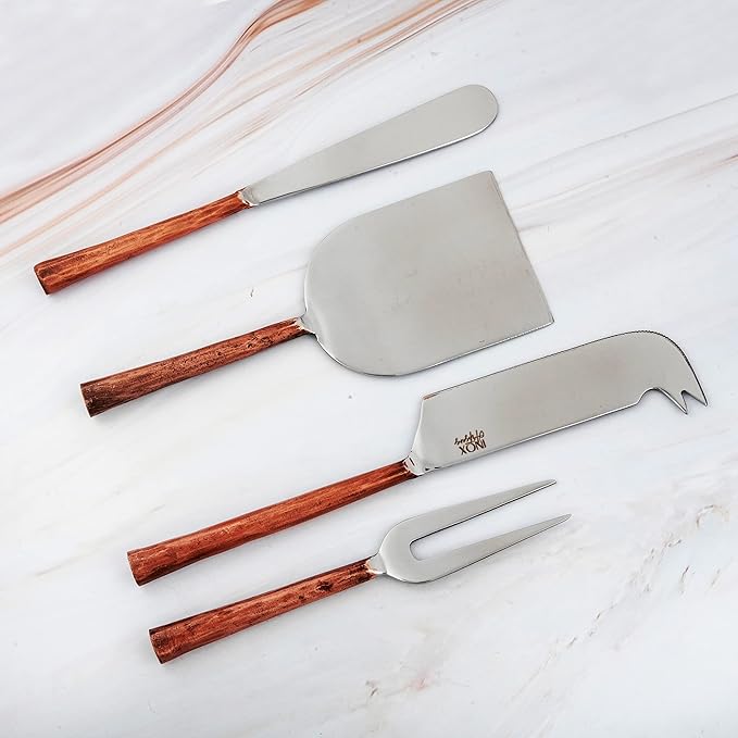 INOX artisans Copper Antique Sundundance Design Cheese Aceessories 4 Pcs. Set