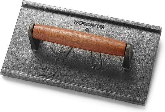 Outset Cast Iron, 5 x 9 x 2.75 inches, Rectangular Grill Press