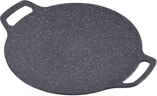 Korean Grill Pan with Non Stick Coating BBQ Griddle for Indoor and Outdoor Cooking Black (38cm)