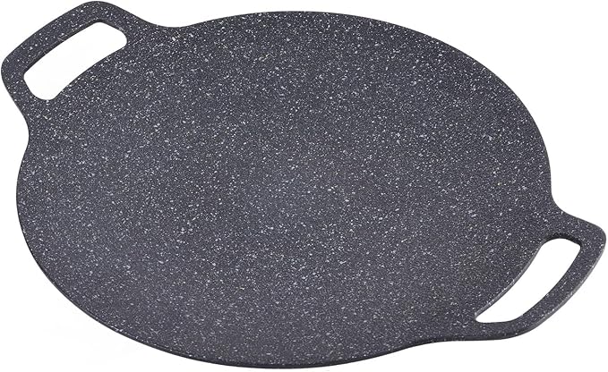 Korean Grill Pan with Non Stick Coating BBQ Griddle for Indoor and Outdoor Cooking Black (34cm)