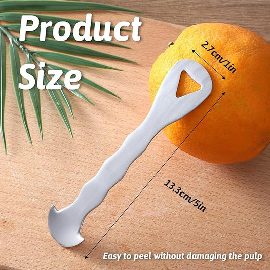 Stainless Steel Orange Peeler Tool, Multi-Functional Citrus Peeler Tool, Ergonomic Safe Cutter & Slicer, Fruit Peeler Skin Remover for Oranges, Grapefruits, Lemons