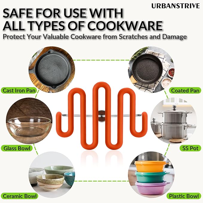 Urbanstrive Non-Scratch Silicone Potato Masher Kitchen Tool, Potatoes Masher Potato Masher Stainless Steel Wrapped In Premium Silicone, Potato Smasher, Orange