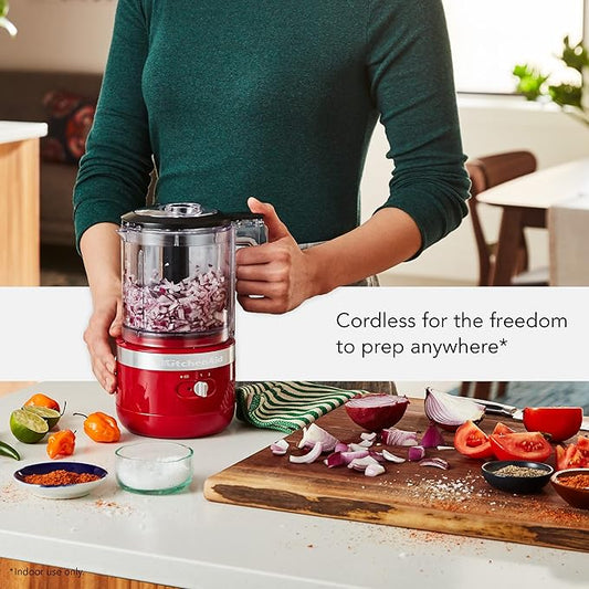 KitchenAid 5 Cup Food Chopper Cordless KFCB519ER, Empire Red
