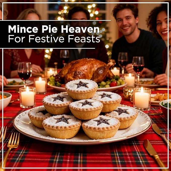Wrenbury Mince Pie Baking Pan 12 Cup - Jam Tart Pan - Commercial Grade Premium Non Stick Carbon Steel - Food Safe Easy Clean Shallow Patty Tins for Baking Tart Tray