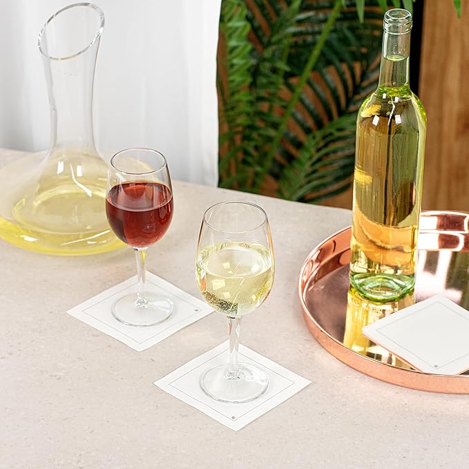 Restaurantware Cascata 8 Ounce White Wine Glasses Set Of 12 Tempered White Wine Glass Set - All-Purpose Chip-Resistant Lead-Free Glass Wine Glasses White Dishwasher-Safe For Red Or White Wine