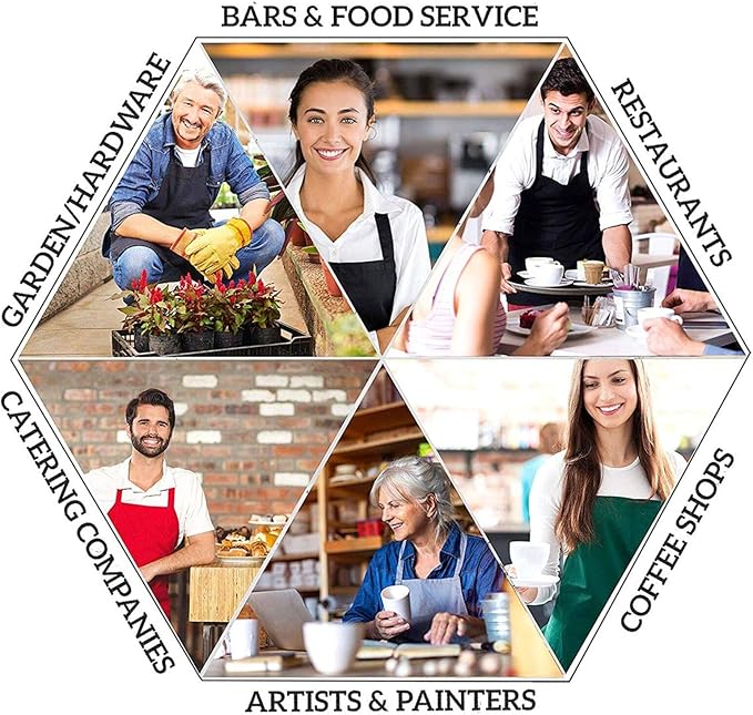 Apron with Pockets Aprons for Women Men Kitchen Chef Apron for Cooking Gardening Server Waitress Painting